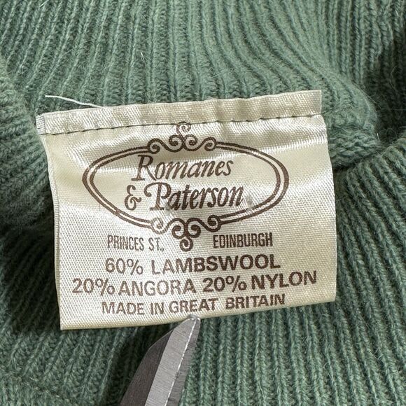 Romanes & Paterson Women's 38 Green Mockneck Lambswool Angora Blend Sweater - Picture 3 of 12